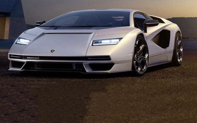 Een gelekt beeld van de nieuwe, hybride Lamborghini Countach.