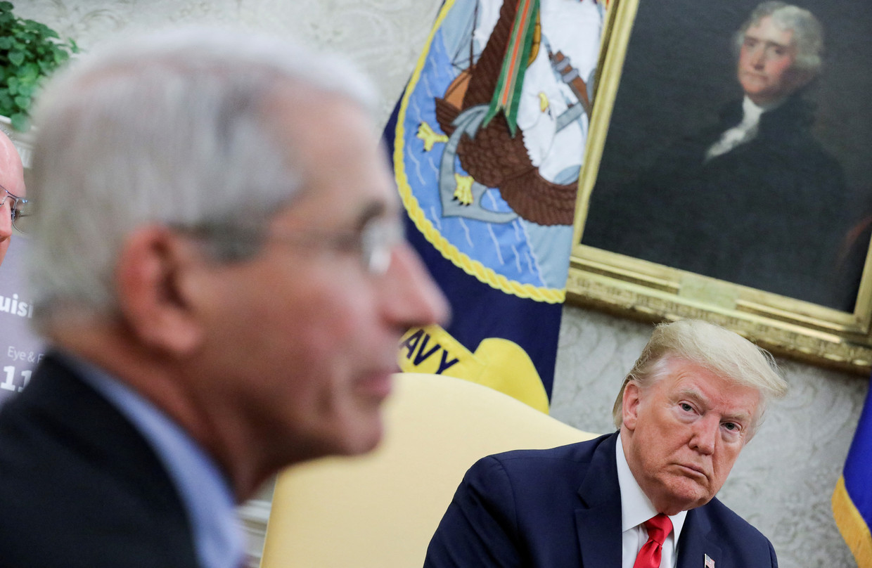 Fauci and Trump have been diametrically opposed in their intended approach to the coronavirus.  Reuters photo