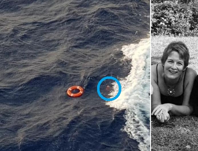 De Australische zender 7 News heeft een beeld vrijgegeven waarop de vrouw te zien is vlak nadat ze in zee is terechtgekomen.