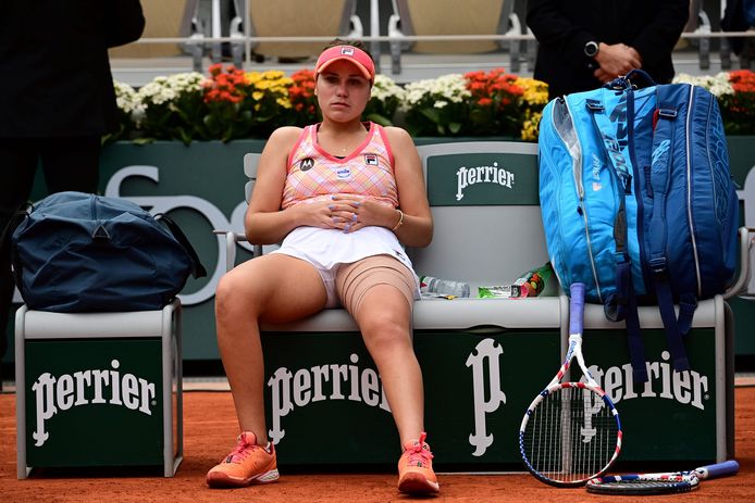 Sofia Kenin na de verloren finale.