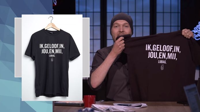 Het shirt dat Arjen Lubach lanceerde.