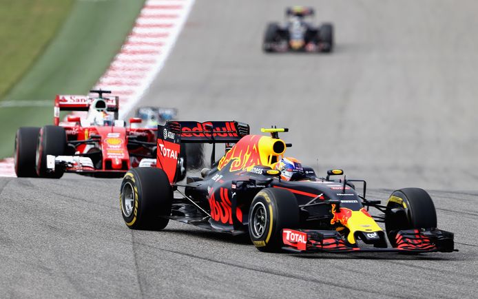 Max Verstappen vorig jaar in actie in Austin.