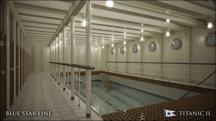 Zwembad dat in Titanic ΙΙ zou komen.