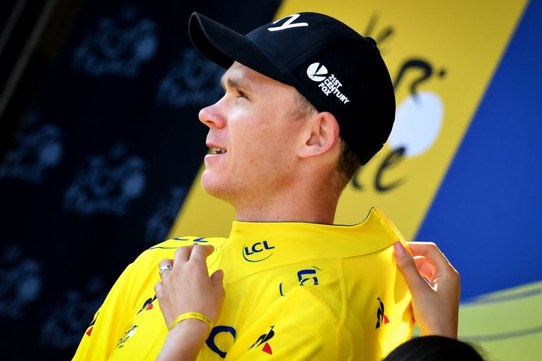 Chris Froome van Team Sky verdedigde vandaag wederom met succes zijn gele leiderstrui.  Beeld BELGA