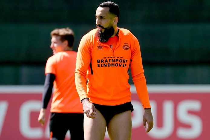 Konstantinos Mitroglou tijdens de training van PSV, afgelopen juni.