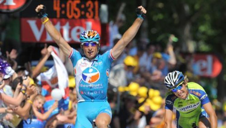 De Franse wielrenner Pierrick Fédrigo heeft zondag de negende etappe van de Ronde van Frankrijk gewonnen. Foto ANP Beeld 