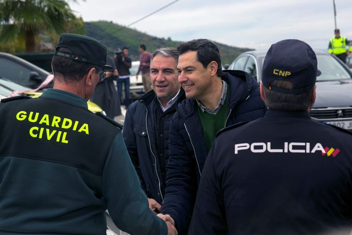 Juan Manuel Moreno, de nieuwe regeringsleider van de Autonome Gemeenschap Andalusië, is aangekomen op de plaats van de zoektocht.