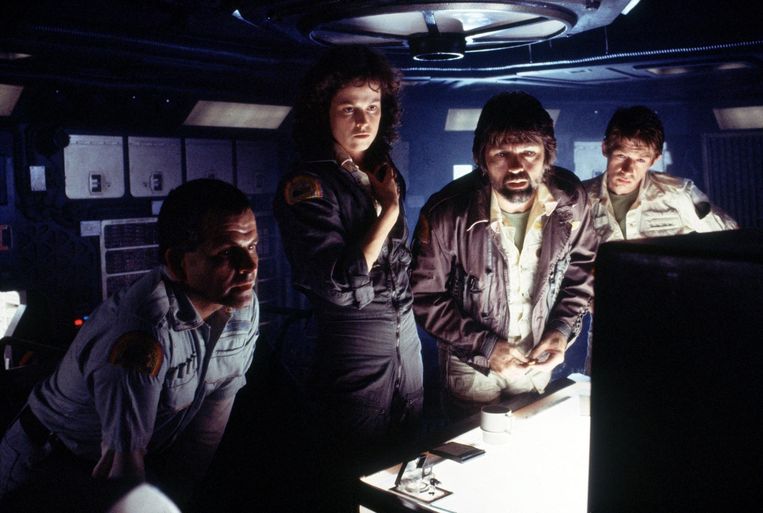  Ian Holm, Sigourney Weaver,  Tom Skerritt en John Hurt in Alien (1979)  Beeld rechtenvrij