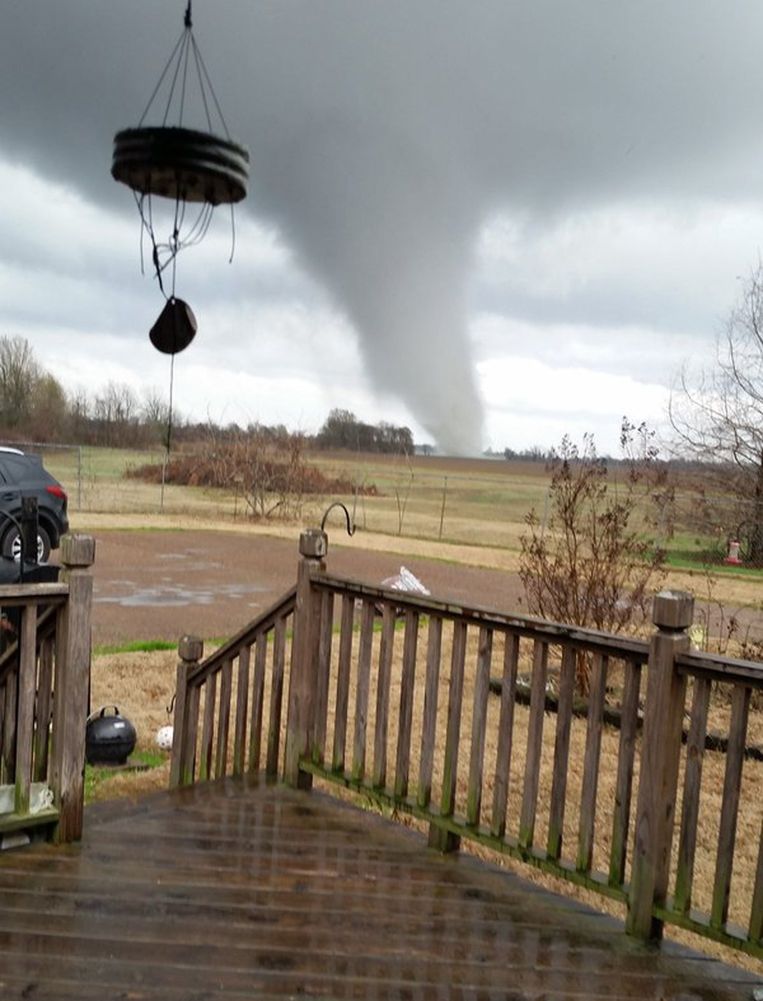 Tornado in Mississippi. Beeld afp