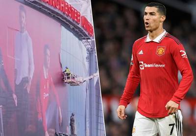 Toeval of niet? United verwijdert poster van Cristiano Ronaldo van Old Trafford na vernietigend interview