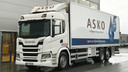Een waterstoftruck van Scania, die in Noorwegen rijdt voor een grote supermarktketen.