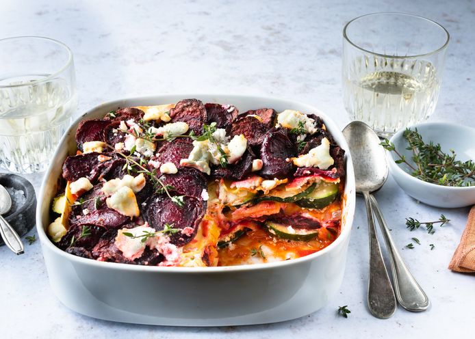 Groente lasagne uit de airfryer.