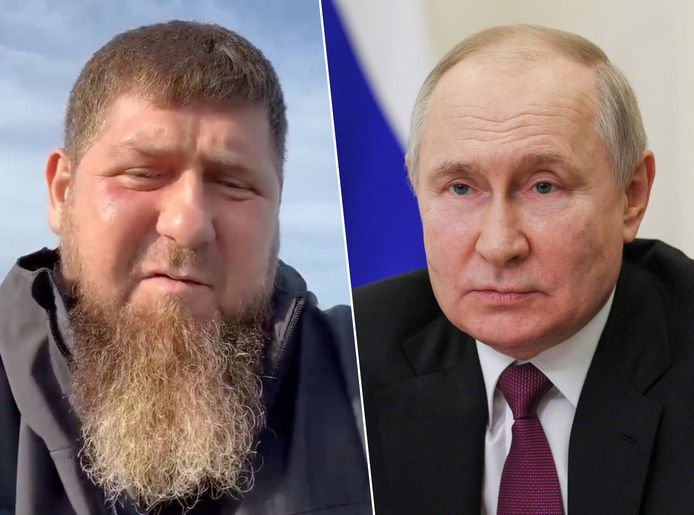 De Tsjetsjeense leider Ramzan Kadyrov en Russisch president Vladimir Poetin.