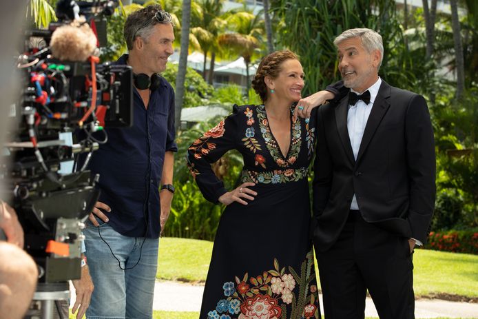 George Clooney en Julia Roberts op de set van 'Ticket to Paradise'