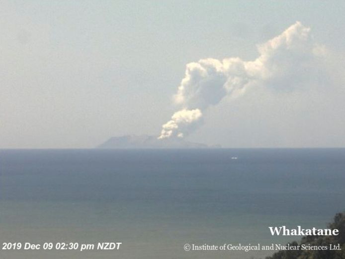 De uitbarsting op White Island.