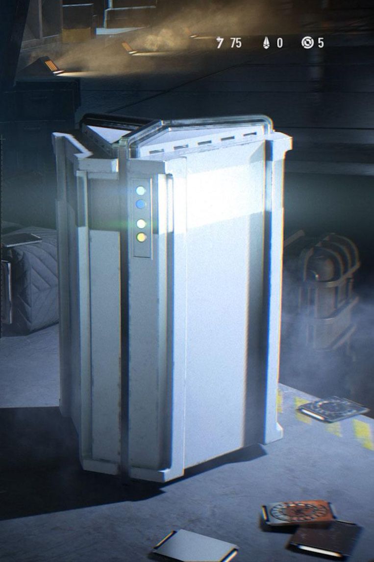 Een loot box (of crate) uit Star Wars Battlefron II. Hij bevat voorwerpen die een gamer sterker maken dan zijn tegenstanders. Beeld Dice