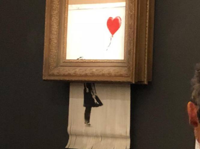 Kunstwerk van Banksy vernietigt zichzelf na bod van miljoen euro: "We zijn geBanksyd"