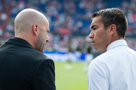 Ajax-coach Peter Bosz en Feyenoord-coach Giovanni van Bronckhorst stonden in 1995 nog samen op het veld in De Klassieker.