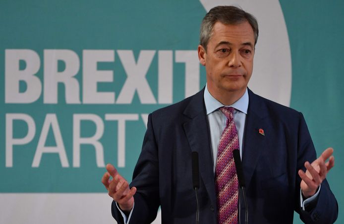 Nigel Farage, leider van de Brexit Party.