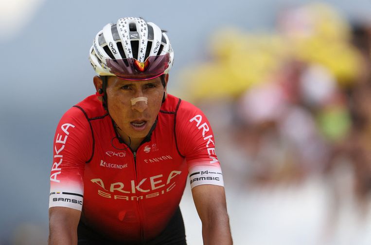 Nairo Quintana tijdens de afgelopen Tour de France. Beeld AFP