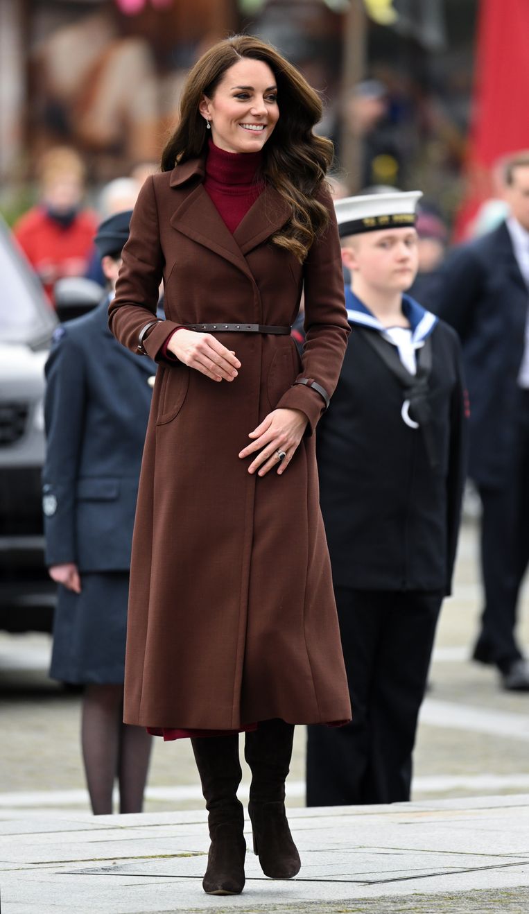 Hertogin Kate tijdens haar bezoek aan Cornwall. Beeld WireImage
