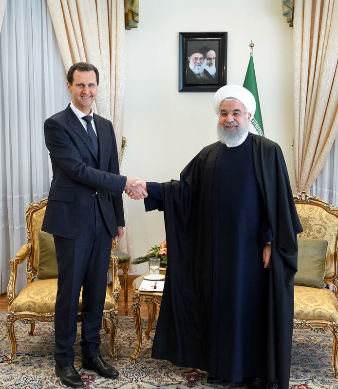 Assad met de Iraanse president Hassan Rohani.