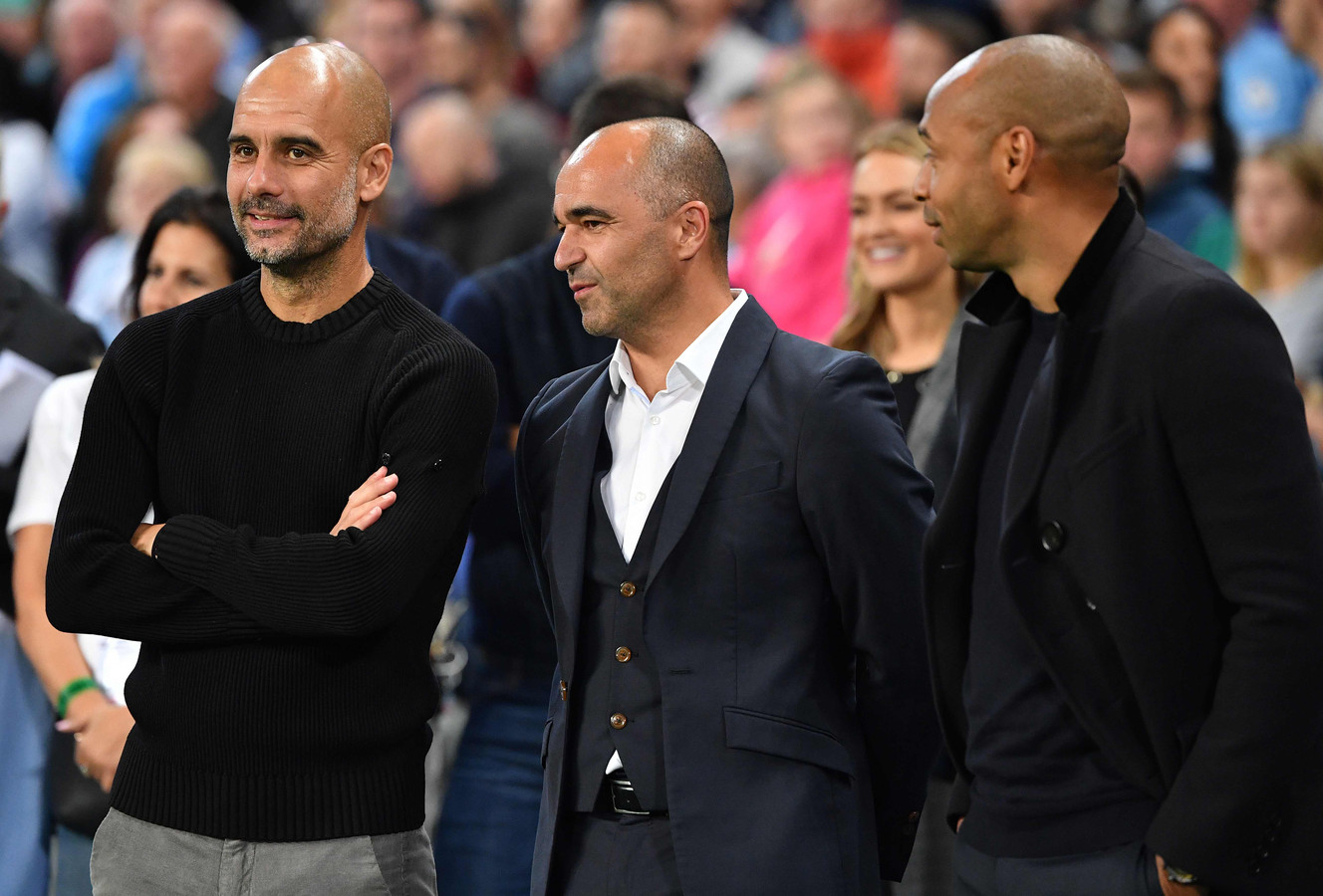 Pep Guardiola, Roberto Martines, Thierry Henry.
