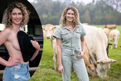 Britt (19) pronkt halfnaakt op Boerinnenkalender: ‘Ik moest van mijn vader mijn broek aanhouden’