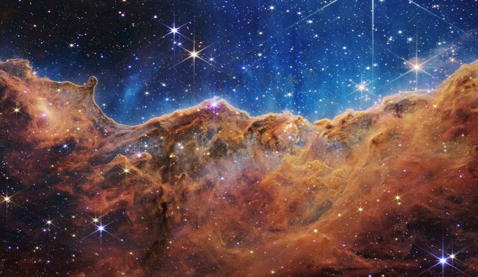 Clouds of gas and dust in the Carina Nebula, 7,600 light-years away