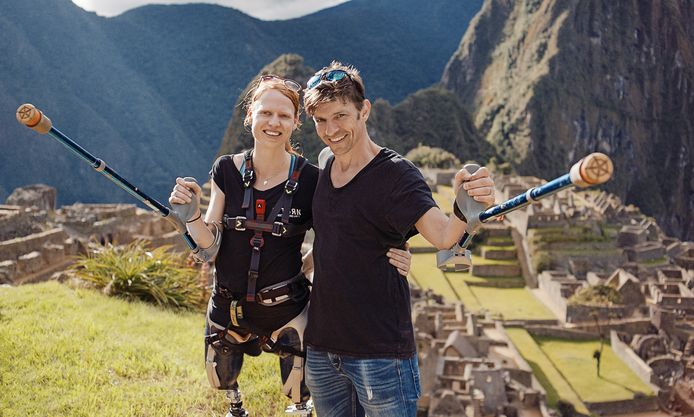 Koen Wauters en Hannelore beklommen Machu Picchu in het programma 'Over Winnaars'.