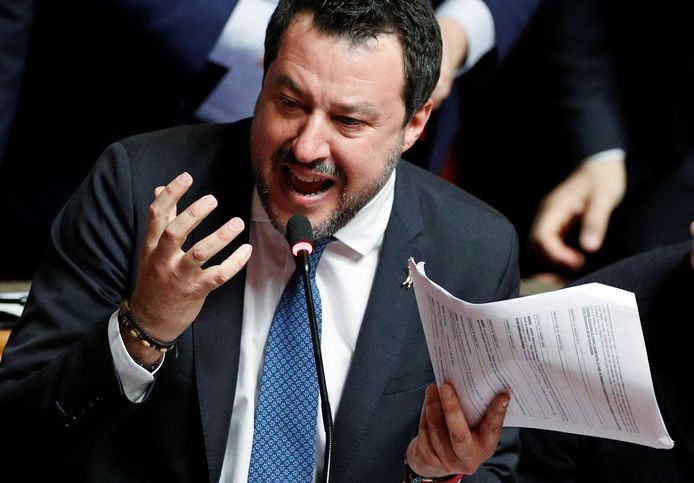 Matteo Salvini, partijleider van het extreemrechtse Lega