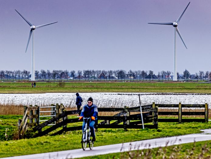 Windmolens in de Wieringermeer bij Opperdoes.