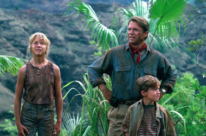 'Jurassic Park' 1993: Ariana Richards, Sam Neill en Joseph Mazzello.
