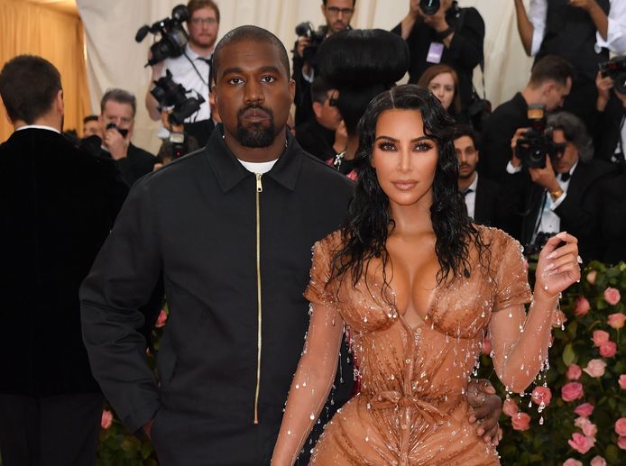 Kim Kardashian en Kanye West bij het Met Gala in New York vorige maand.