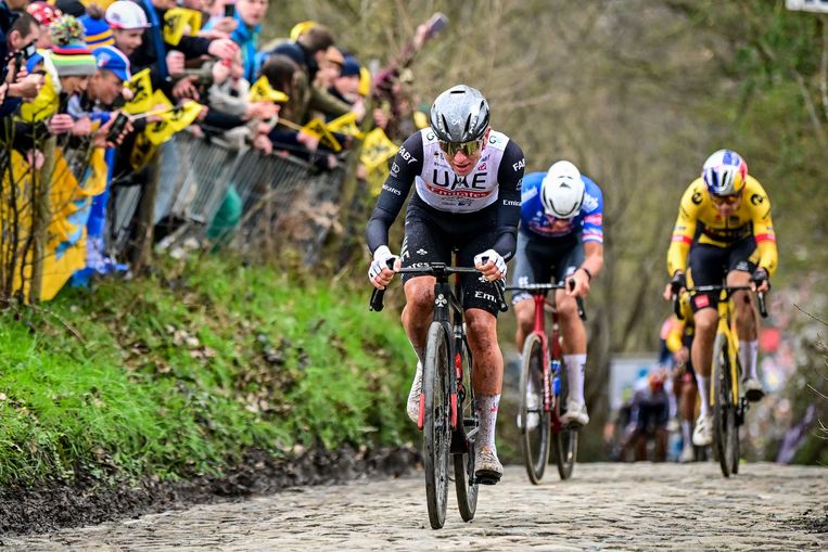 Mathieu van der Poel stuit in spectaculaire Ronde van Vlaanderen op  indrukwekkende Tadej Pogacar
