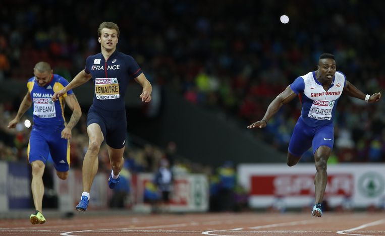 Fransman Christophe Lemaitre, een van de weinige niet-Afrikanen in de top 500 van de snelste tijden ooit op de 100 meter. Beeld Reuters