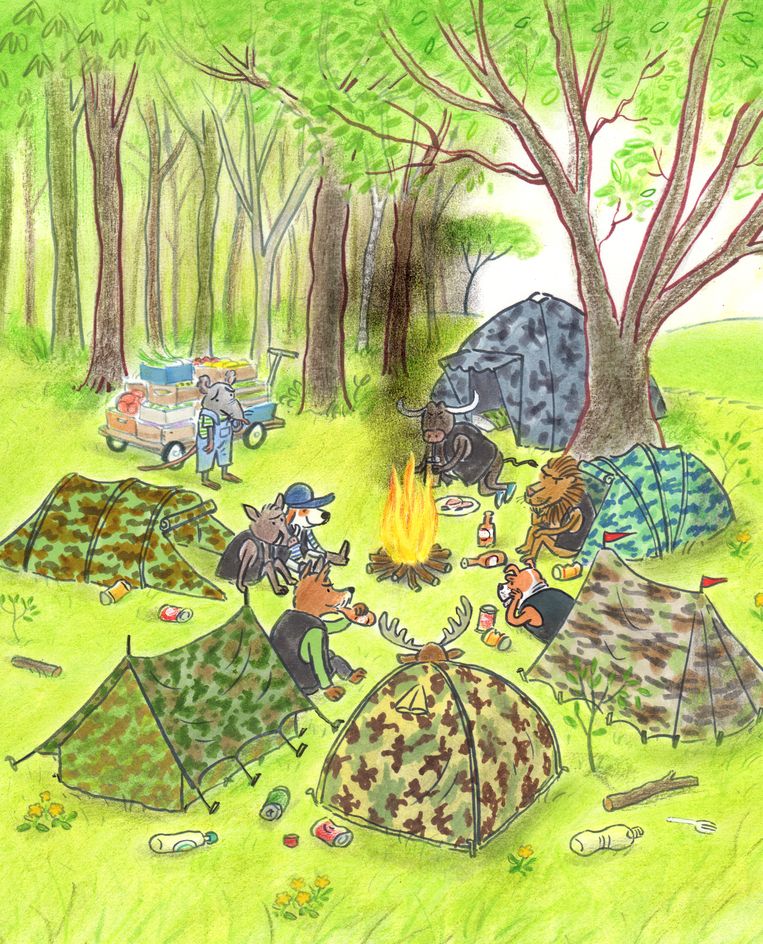 null Beeld illustraties Haas redt het bos Gertie Jaquet