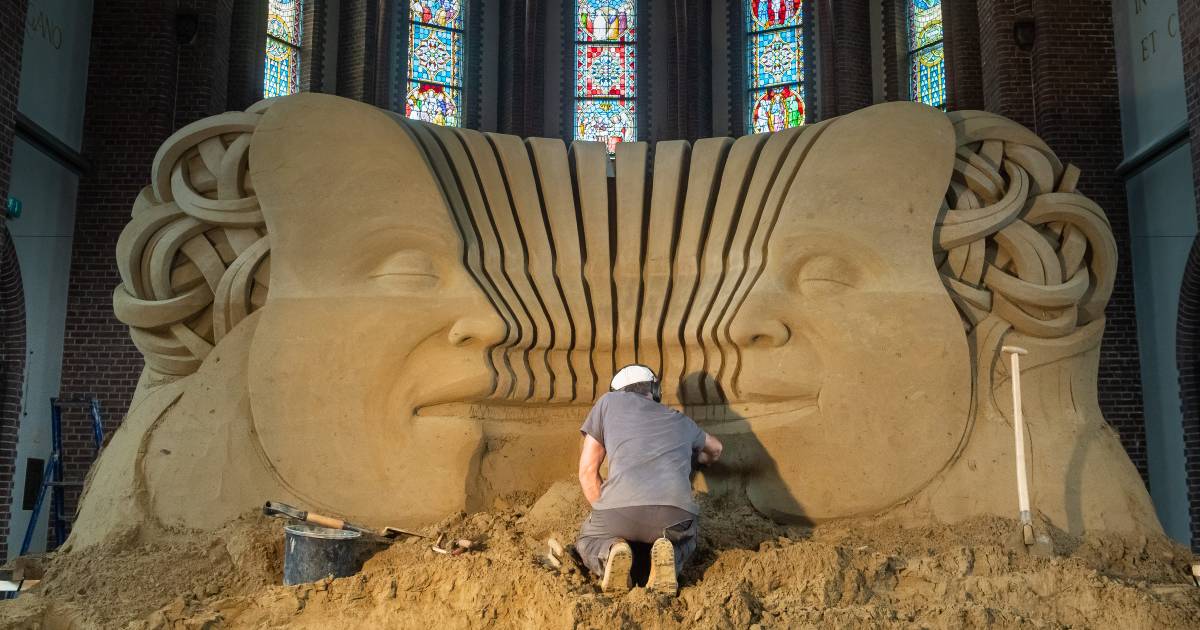 Zandsculptuur als kunstvorm in de kerk ‘Ik wilde vooral iets maken en