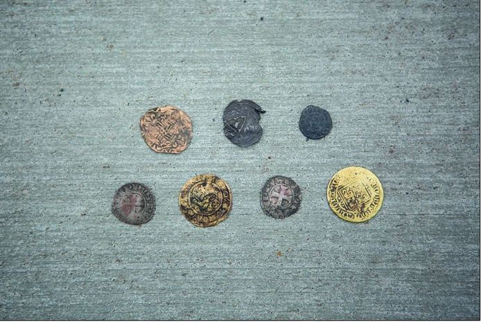 Er werden munten gevonden, daterend van de Romeinse tijd tot de achttiende eeuw.