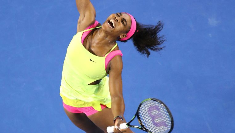 Serena Williams viert zaterdag in Melbourne haar negentiende grandslamzege. De ontlading was groot, omdat ze zich gedurende het hele toernooi niet fit voelde. Beeld getty