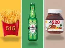 Les logos des marques remplacés par le nombre de calories contenu dans leurs produits