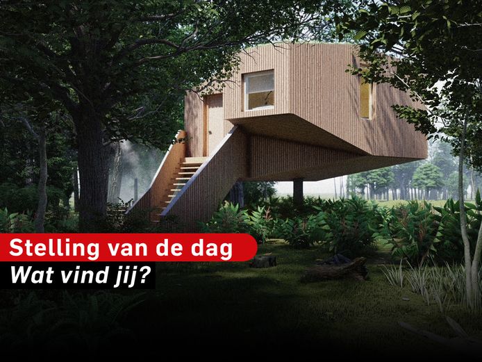 Impressie van de lodge voor 2 personen, 36m2. Uiteindelijke versie kan qua afwerking nog veranderen.
