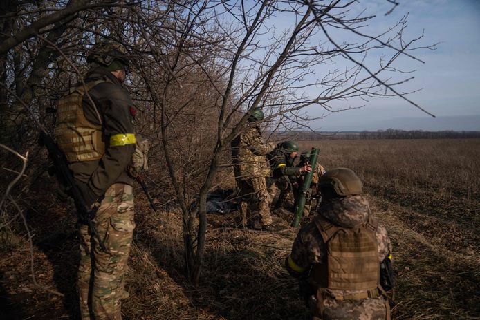 Oekraïense soldaten in de regio Donetsk.