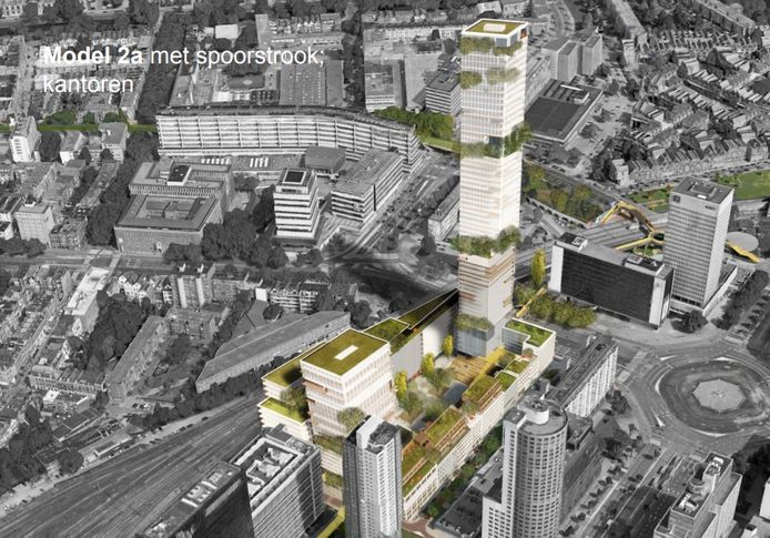 Voorkeursmodel voor de ontwikkeling van het Schiekadeblok, gemaakt door projectontwikkelaar G&S.