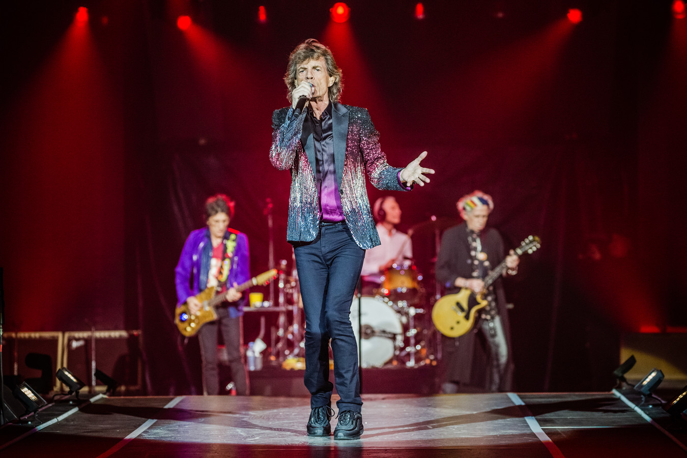 The Rolling Stones tijdens een concert op 30 september 2017 in de Johan Cruijff ArenA in Amsterdam.