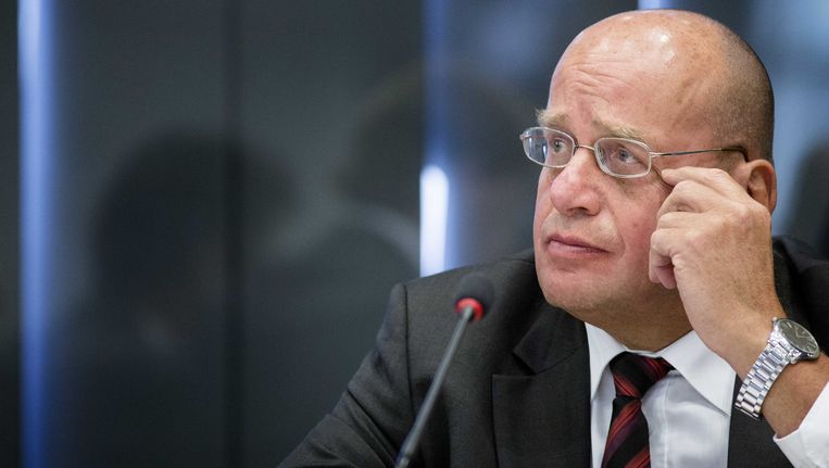 Staatssecretaris Fred Teeven van Veiligheid en Justitie tijdens een debat in de Tweede Kamer over de toestroom van vluchtelingen. Beeld ANP