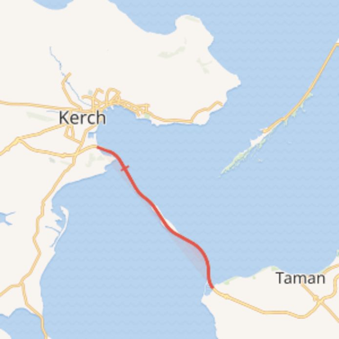 De Krimbrug verbindt het oostelijk deel van de Krim met het Russisch vasteland.