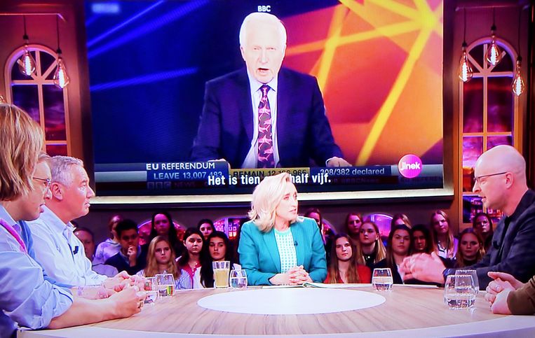 'Jinek' praat over de gevolgen van Brexit. Beeld RTL 4
