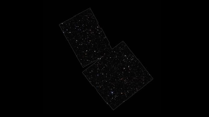 Het licht dat de James Webb-telescoop heeft waargenomen zou zo'n 13,5 miljard jaar op weg zijn geweest.
