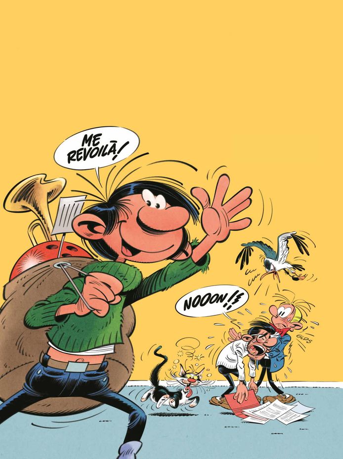Gaston Lagaffe version 2022, dessiné par le Québécois Delaf